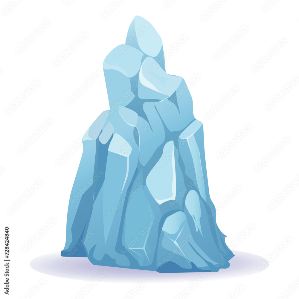 Poster ice crystals of colorful set. this artistic cartoon design showcase the mesmerizing patterns of froz