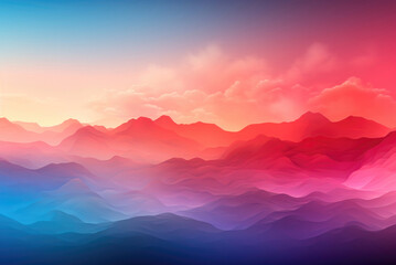 Abstract misty background of a mountain range. Colorful wallpaper. Gradient pastel dramatic background