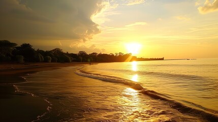 beach view at sunset