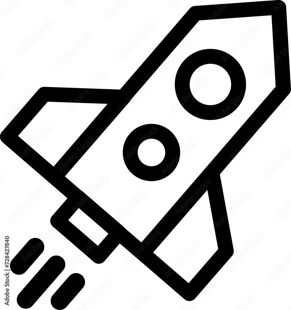 Poster spaceship rocket icon. space shuttle simple line vector icon. replaceable vector design.