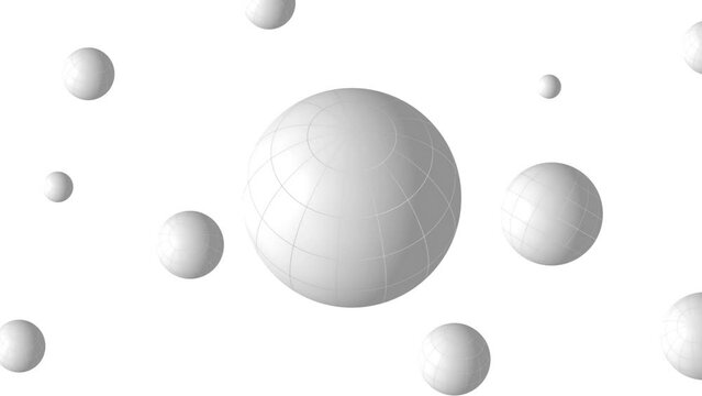 Abstract White sphere shape floating Background