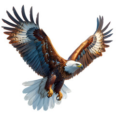 A 3D animated cartoon render of a majestic eagle soaring. Created with generative AI.