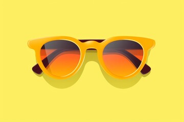 Pair of Sunglasses on Yellow Background