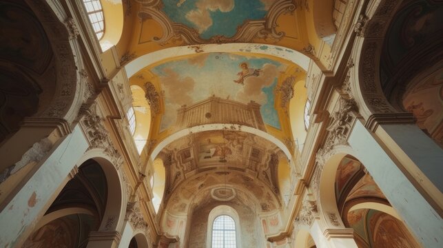 Fresco that decorates the walls of the church. Sacred art