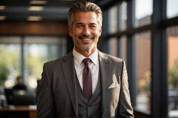 Fototapeta premium Visionary Businessman, A Leader with Executive Presence and Professional Acumen