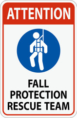 Hard Hat Decals, Attention Fall Protection Rescue Team