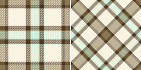 Fabric vector texture of tartan textile seamless with a check plaid background pattern.
