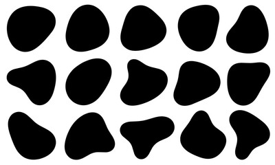 Various shapes of irregular blobs - obrazy, fototapety, plakaty