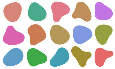 Fototapeta premium Collection of colorful irregular blobs shapes