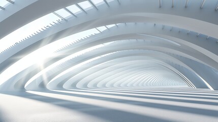 Naklejka premium Empty modern white room with lots of natural light beautiful abstract architecture background