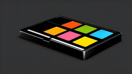 Color palette color selection icon clipart isolated on a black background