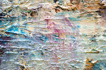 Colorful abstract oil painting art background. Texture of canvas and oil.