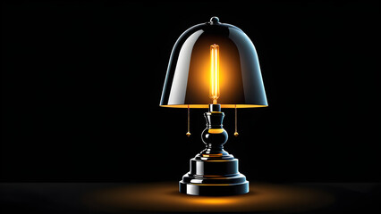 lamp on the table. 3d lamp isolated on a black background 