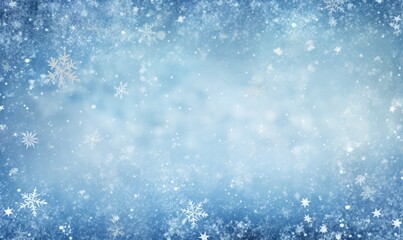 Fototapeta premium Christmas white snowflakes in the blue sky at a window shutter backgrounds. Freezing winter holiday, blue snowflakes background.