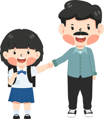 father holding his daughters hand