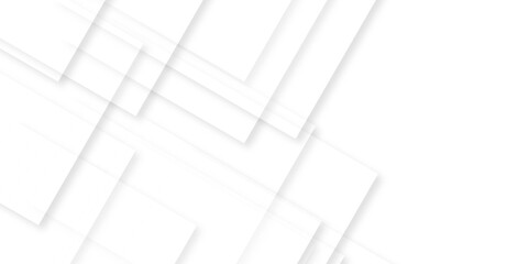 Abstract white and grey modern minimalistic pale geometric pattern white square shape with futuristic background squares in bright light with soft shadows as pattern. paper texture.