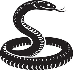 Black Mamba Snake Silhouette, Isolated Vector Illustration