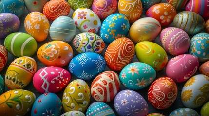 A lot of colorful easter eggs background wallpaper