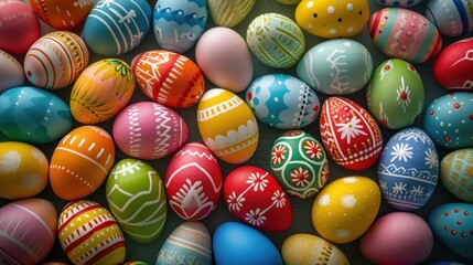 Fototapeta na wymiar A lot of colorful easter eggs background wallpaper