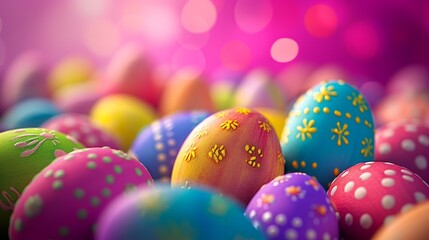 Fototapeta na wymiar Colorful easter eggs collection
