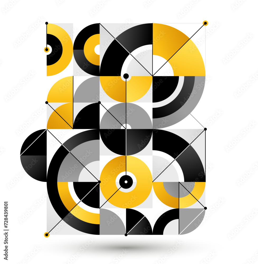 Poster abstract vector geometric background, tech engineering look like shapes and lines composition, techn