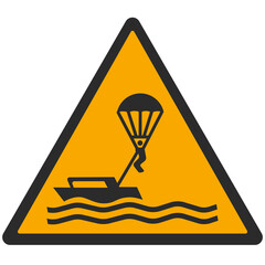 WARNING PICTOGRAM, WARNING; WARNING; PARASAILING ISO 7010 - W063, PNG