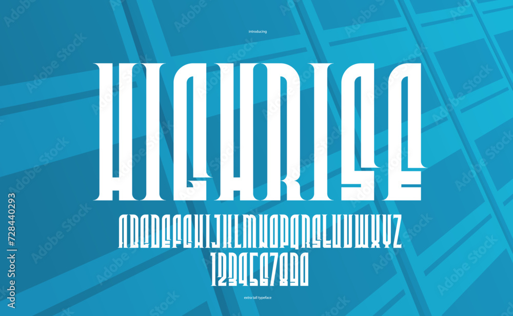 Fototapete modern luxury vector condensed and tall font, elegant display typeface in classic style best for log