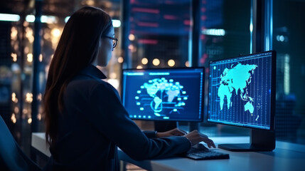 Cyber security and information or network protection. Future technology web services for business, Data protection technology. Online internet access cyber attack and business data privacy	