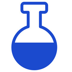 Flask line blue icon.