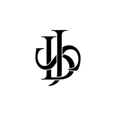 sbj typography letter monogram logo design