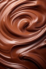 Swirls of chocolate cream as a background. Hot chocolate.