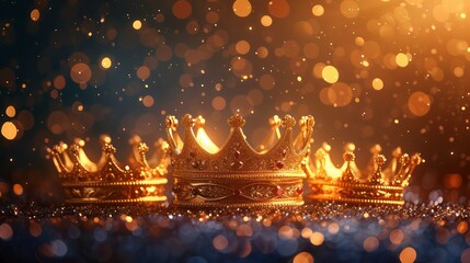 golden crown on bokeh background
