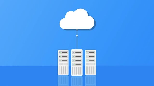 Des serveurs envoient des donn&eacute;es dans le cloud