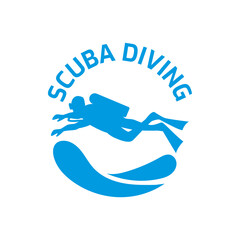 Scuba diving logo design, perfect for diving school and under water adventure logo design