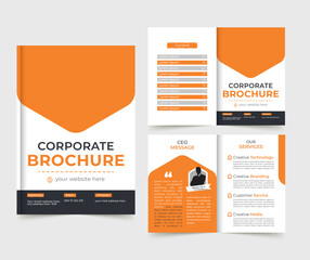 Vector corporate company profile template design, business brochure template.
