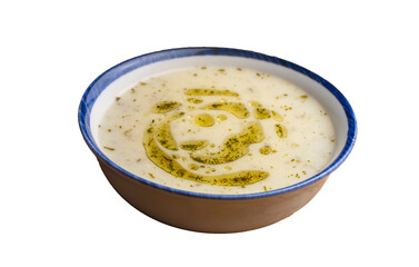 Traditional delicious Turkish food; Yoghurt soup (Turkish name; yayla corba)