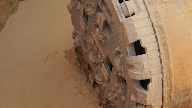 Tunnel Boring Machine at a construction site in the water