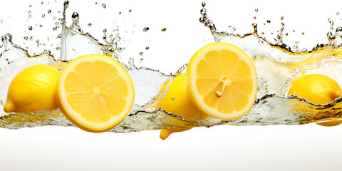 Tangerine water splash isolated white background Generative AI
