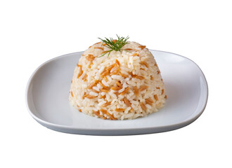 Traditional delicious Turkish food; Turkish style rice pilaf (Turkish name; Arpa sehriyeli pirinc pilavi)