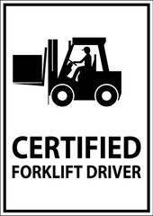 Hard Hat Labels, Caution Certified Forklift Driver
