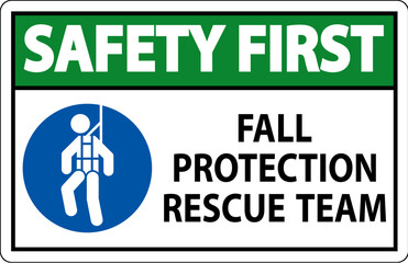 Hard Hat Decals, Safety First Fall Protection Rescue Team