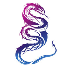 Futuristic ornamentation, tattoo,illustration of a snake