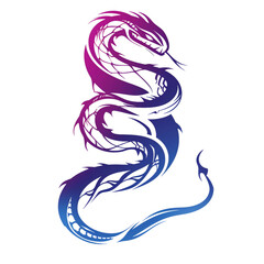 Fototapeta premium Futuristic ornamentation, tattoo,illustration of a snake