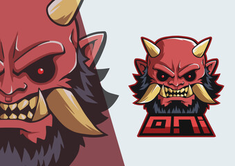 Oni Head Mascot Logo for Gaming sport