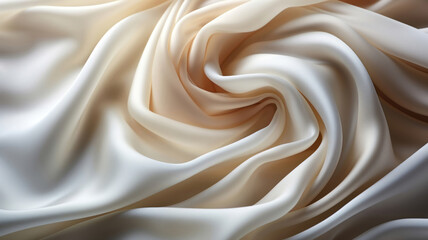 Obraz premium Abstract white luxurious wavy fabric satin silk background. Beautiful background luxury cloth with drapery and wavy folds