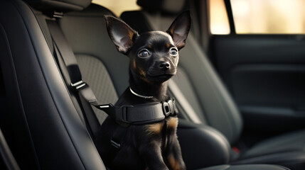Dog in car seat