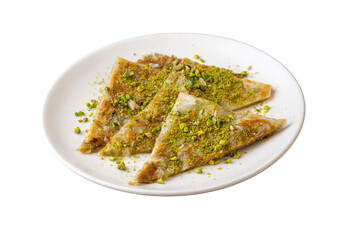 Delicious Turkish Traditional Dessert Katmer From Gaziantep - green pistachio