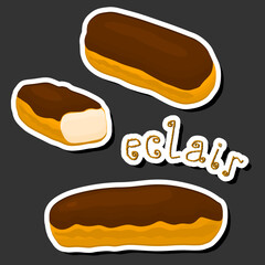 Illustration on theme fresh sweet tasty eclair of consisting various ingredients