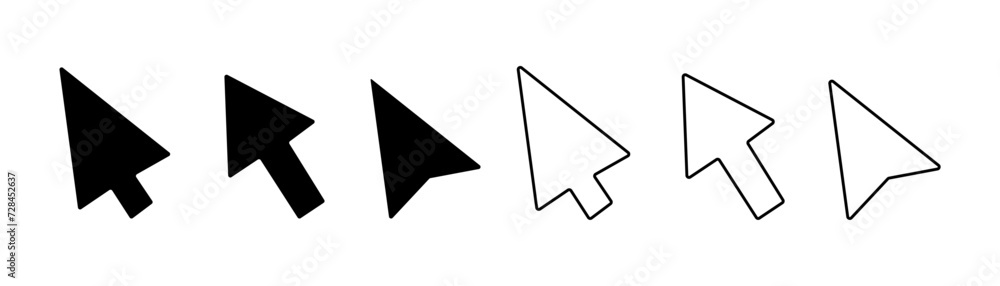 Poster arrows icon. click cursors icon set for web and app