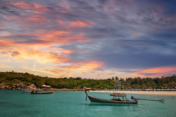 Exotic beach at paradise island in Thailand. - obrazy, fototapety, plakaty